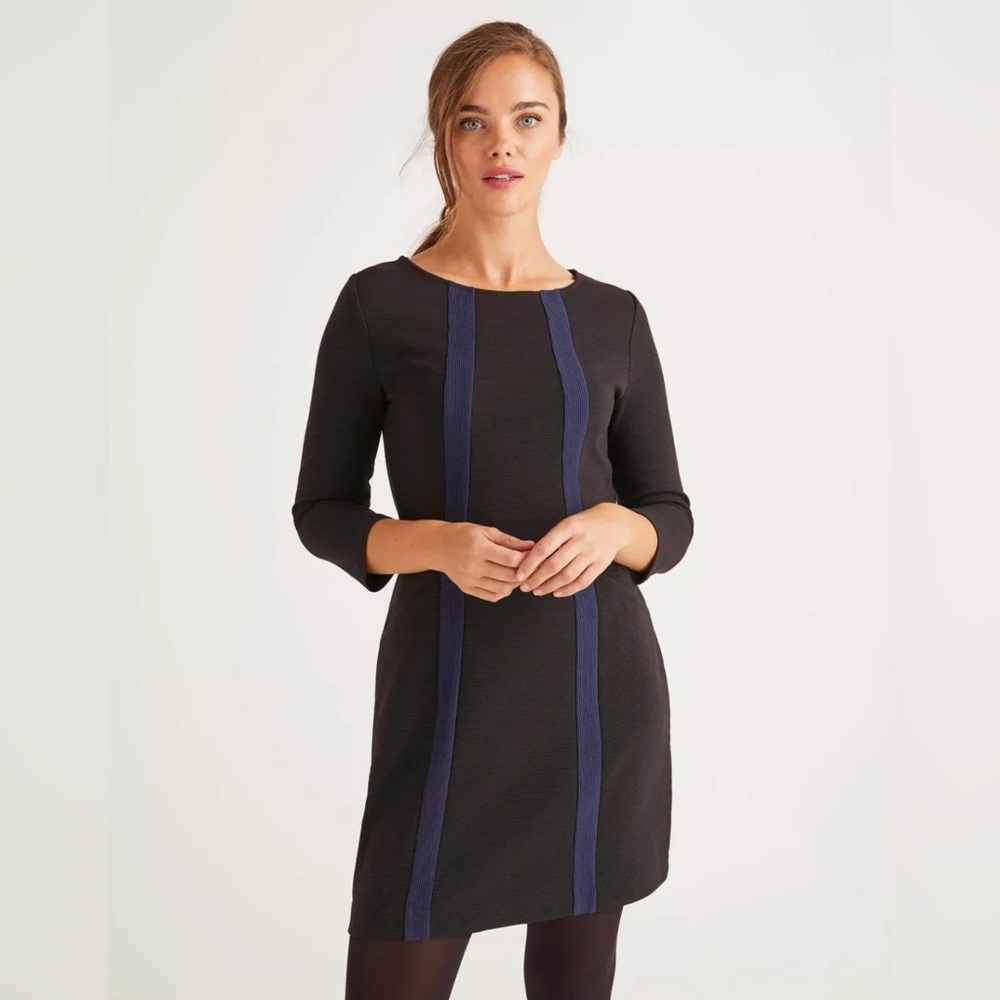 BODEN Dress Anita Ottoman Tunic Pullover Cotton Blend Black Blue